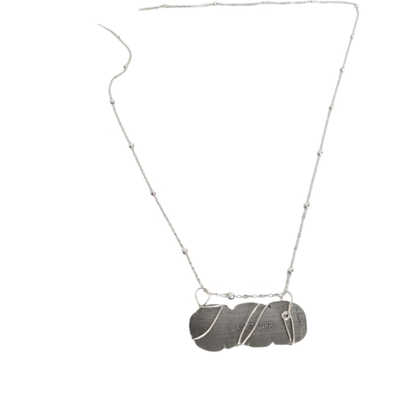 Silver Plated Pewter Sand dollar Spoon Ball Chain Necklace - Picture 4 of 4